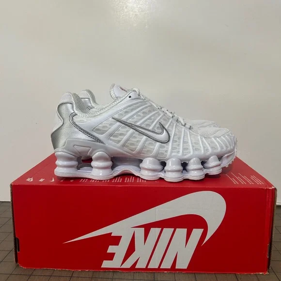 Nike Shox TL ‘White Metallic Silver Max Orange’ Womens - Picture 3 of 6